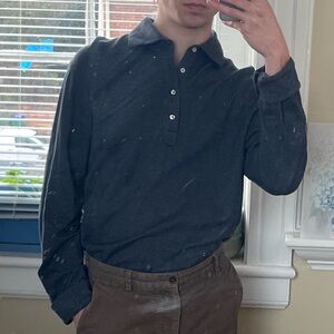 Navy Polo Long Sleeve Shirt